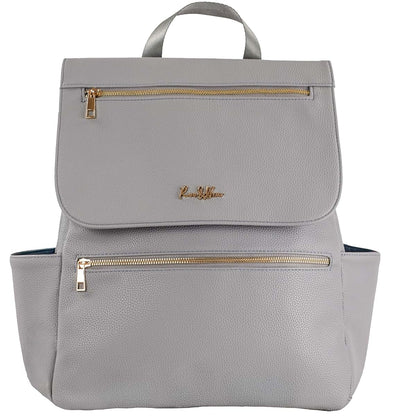Roo and Bear Vegan Leather Diaper Bag Backpack in Ash Grey