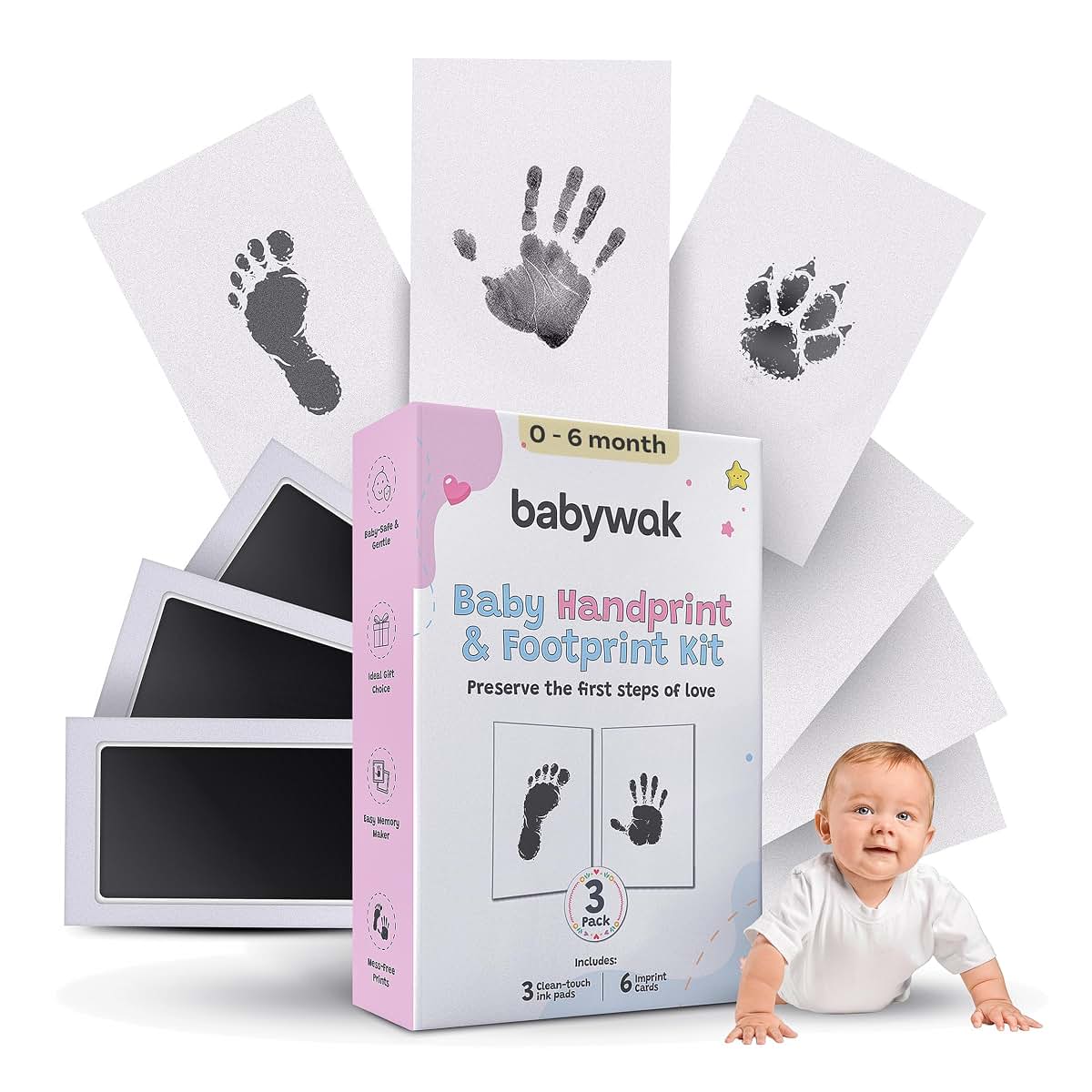 Baby Hand And Footprint Kit - Inkless Clean Touch
