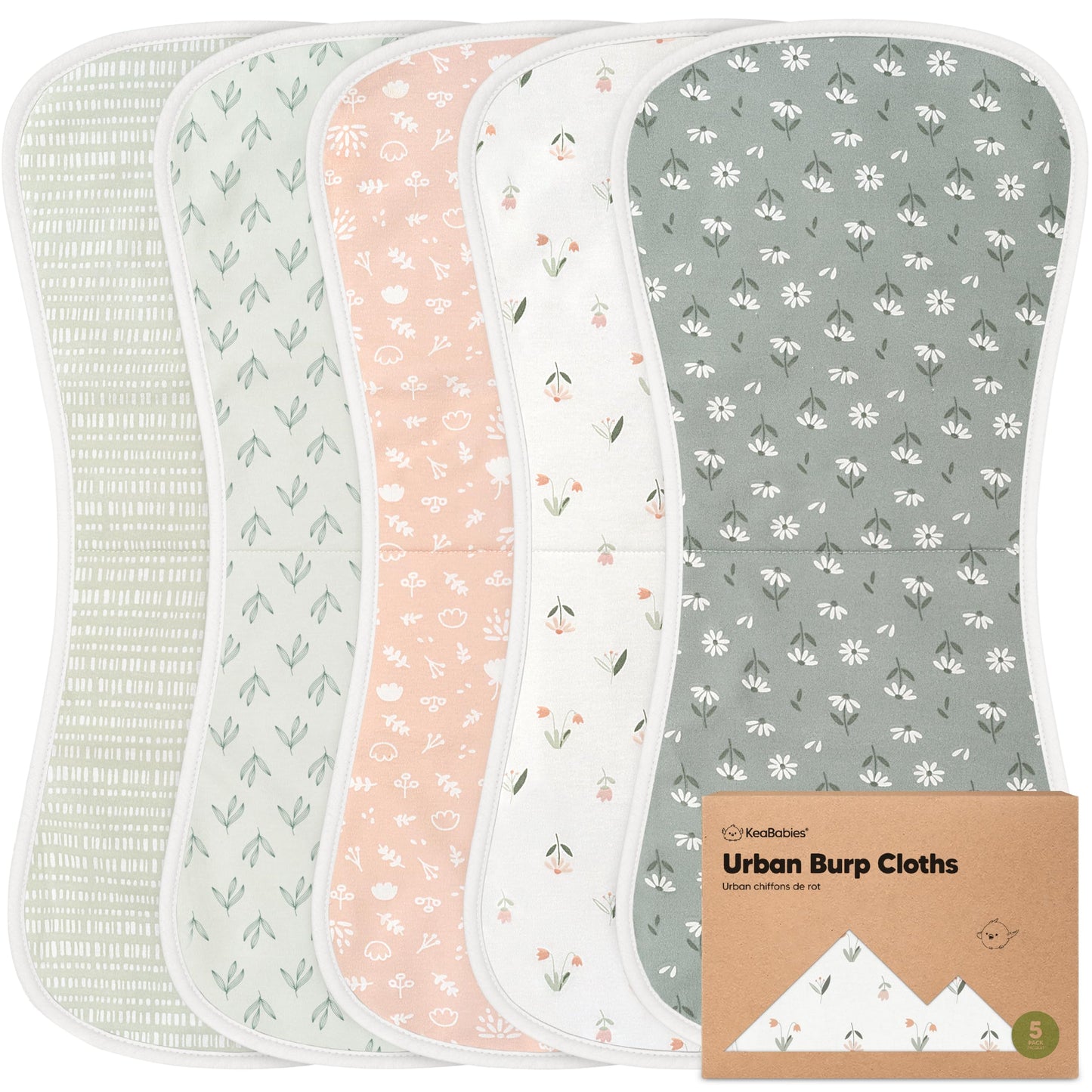 Fleur Organic Burp Cloths 5-Pack