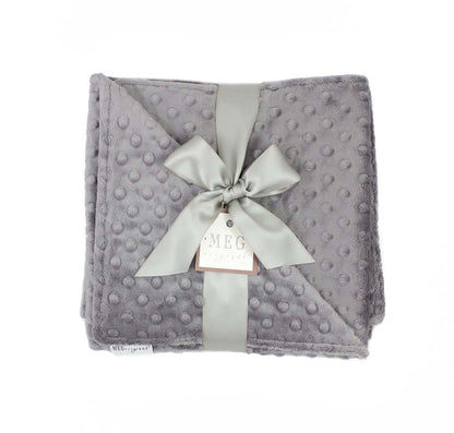 MEG ORIGINAL Charcoal Grey Minky Dot Baby Blanket 397