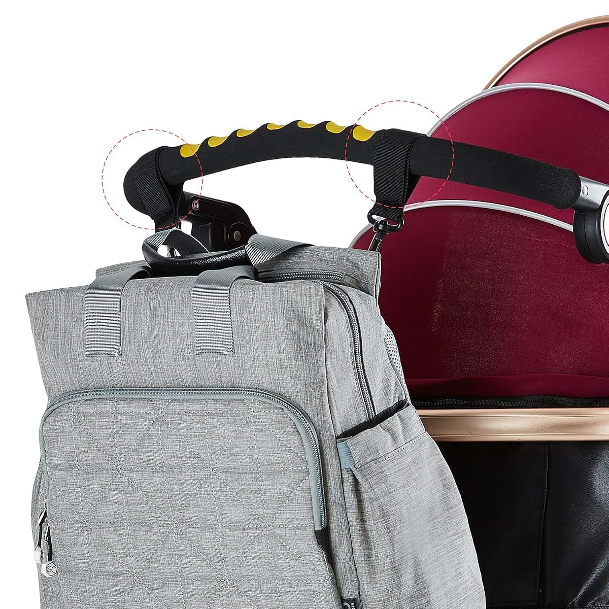 SoHo Designs Kenneth Diaper Backpack 6-Piece Set In Classic Gray (photo 3)