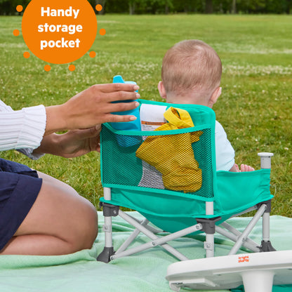 Bright Starts Pop N Sit Portable Booster, Teal, 6 Mos - 3 Yrs
