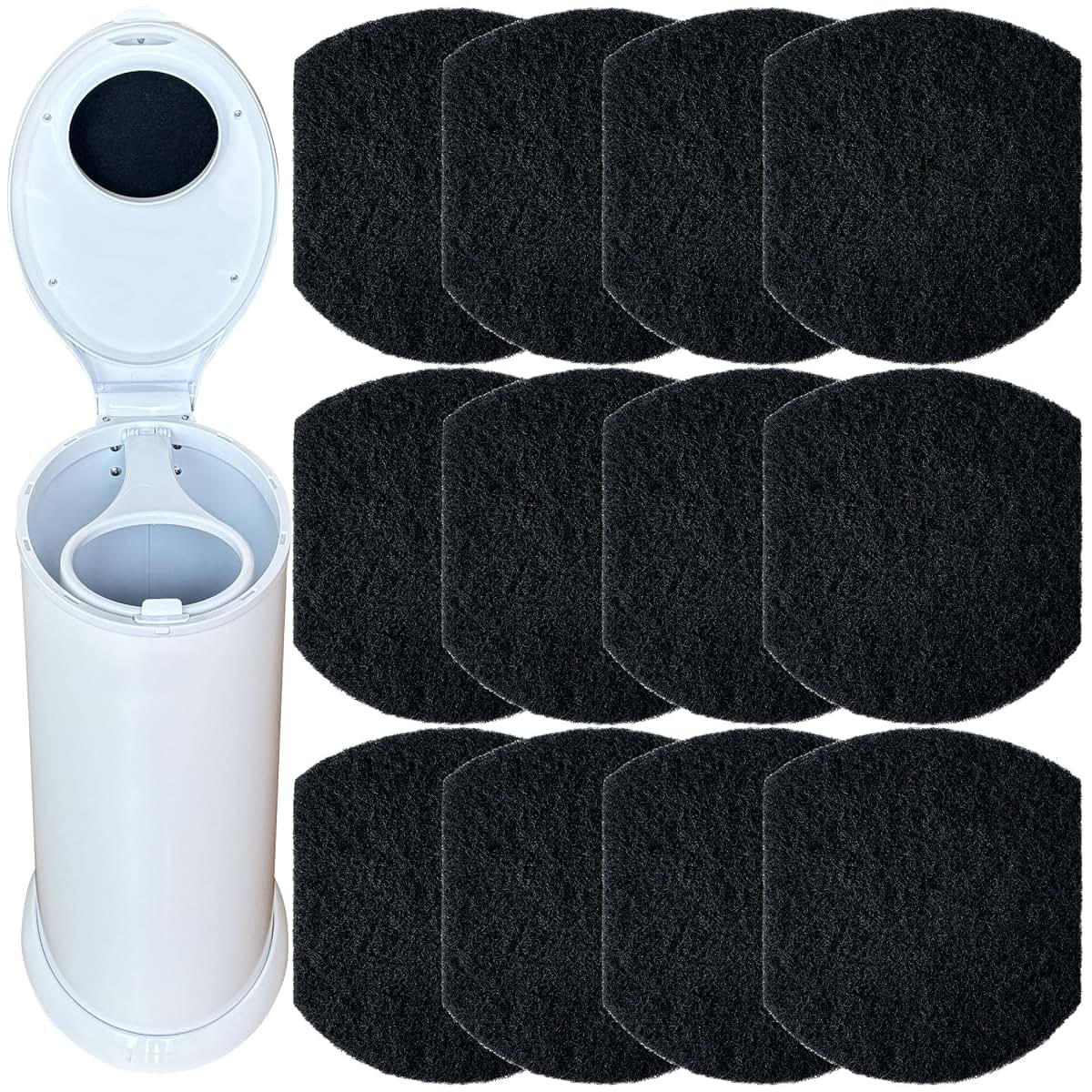 TeurWone Activated Charcoal Filter Refills for Ubbi Diaper Pail