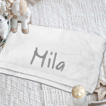 My Personal Memories Customized Baby Blanket for Boy or Girl - Soft and Plush Newborn Gift - Embroidered with Name