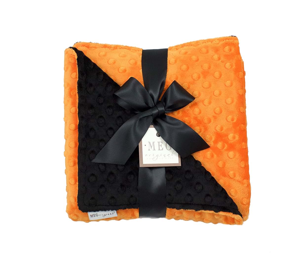 Meg Original Minky Dot Baby Blanket, Orange And Black