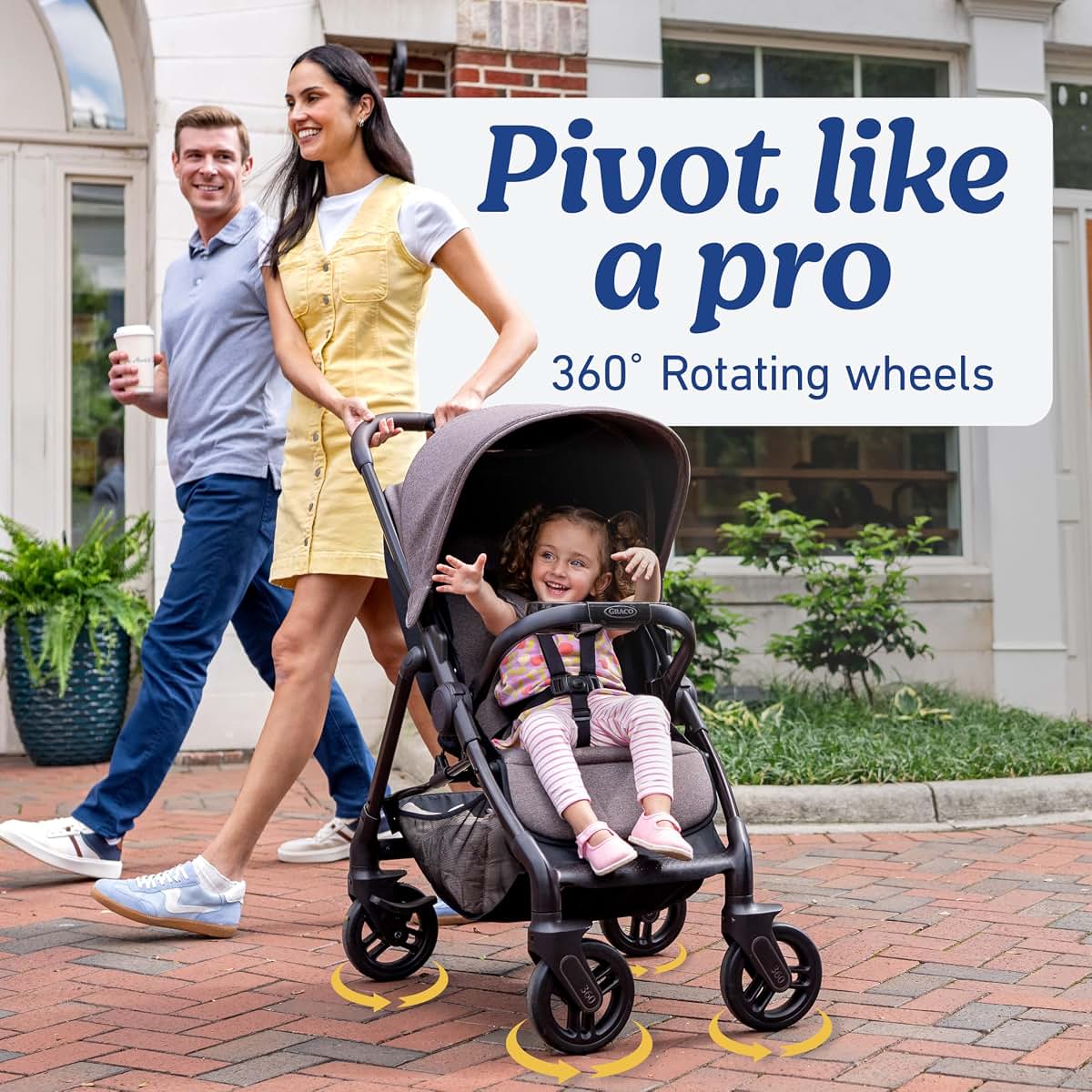 Graco Merge Travel System Stroller and Car Seat Combo with 360-Degree Swivel Wheels