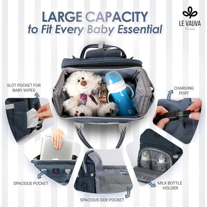 Halo Hug Durable & Stylish Diaper Bag with Free Insulated Bag - Perfect Baby Shower Gifts for Moms, Dads & Family (photo 4)