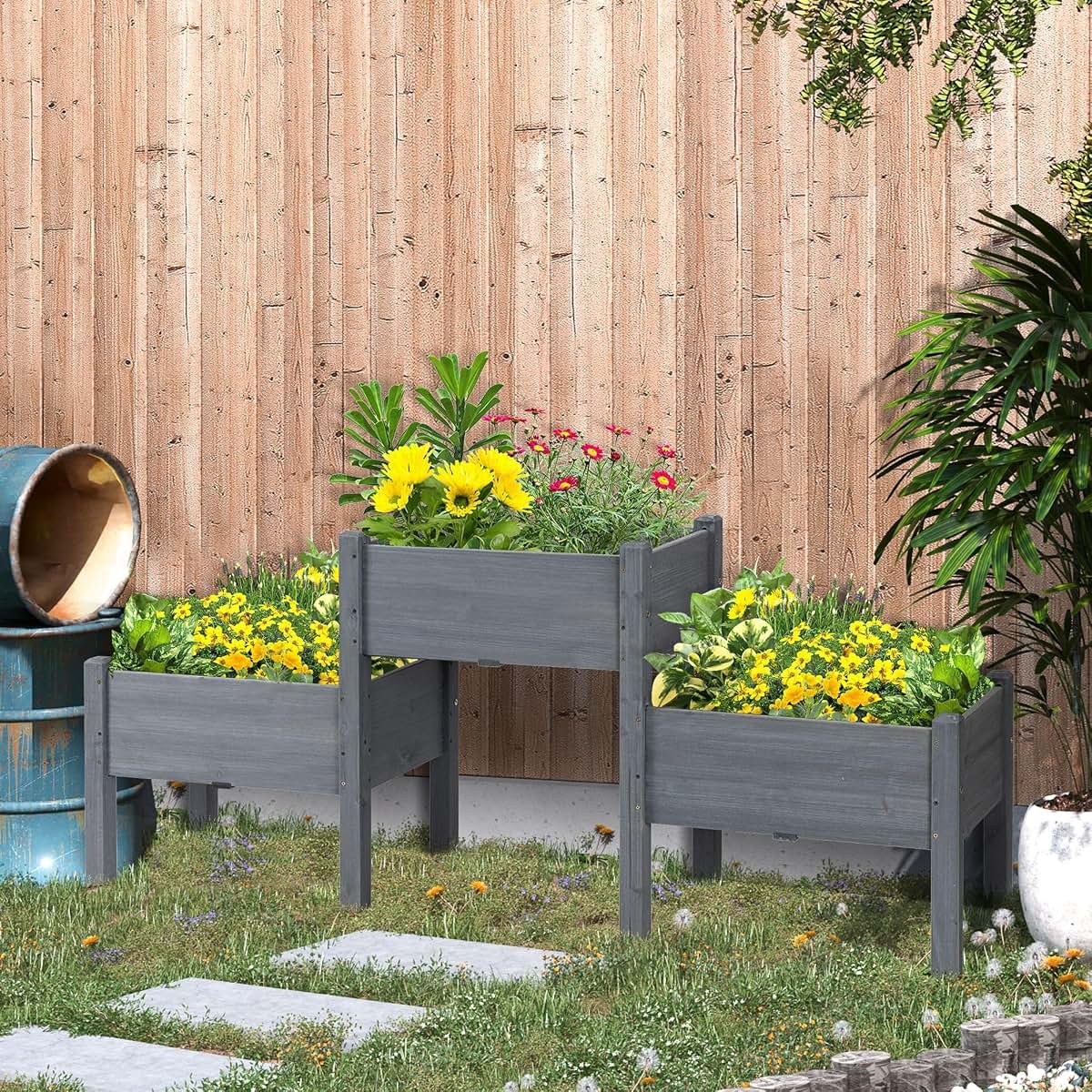 YBCHFGA Ergonomic Three-Tier Raised Garden Bed for Vegetables and Herbs (photo 2)