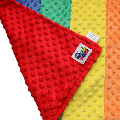 BabyOneStop Minky Dot Plush Rainbow Flag Baby Blanket