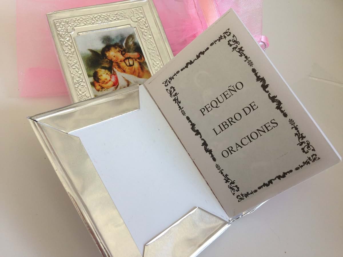Hand made Baptism Favors Baby Pink Prayer Books, 12pc Repujado