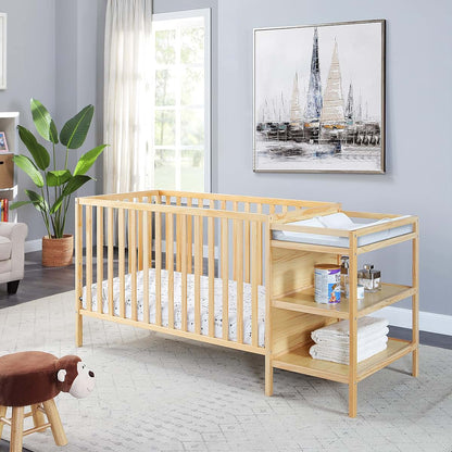 Suite Bebe Palmer Island 3-In-1 Convertible Crib And Changer Combo In Natural