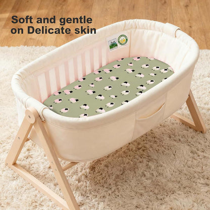 Babylish 3-Pack Microfiber Fitted Sheets for Bassinet Mattress