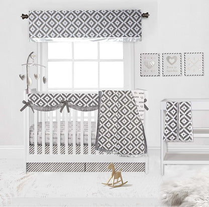 Bacati Cotton Percale Crib and Toddler Bed Skirt