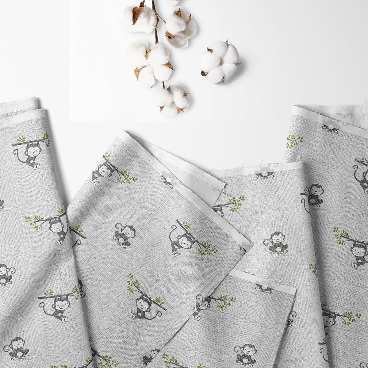 Bacati - Muslin Happy Monkeys Sleeping bag (Wearable Blankets) (Newborn, Gray)