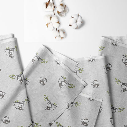 Bacati - Muslin Happy Monkeys Sleeping bag (Wearable Blankets) (Newborn, Gray)