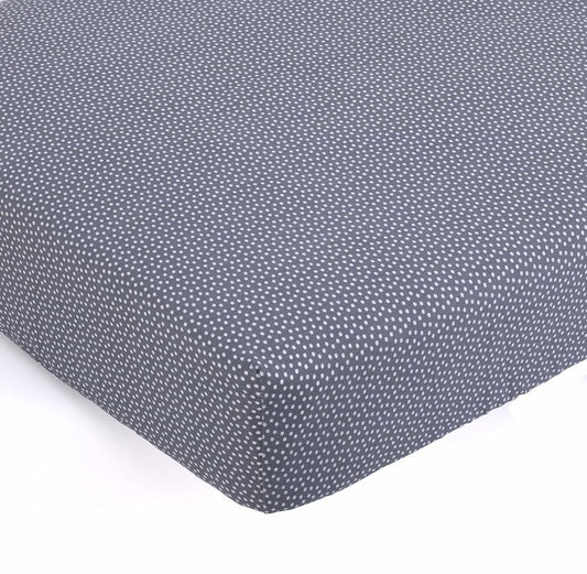 Balboa Baby Lavender Poppy & Yellow Tulip Collection Fitted Crib Sheet - Slate