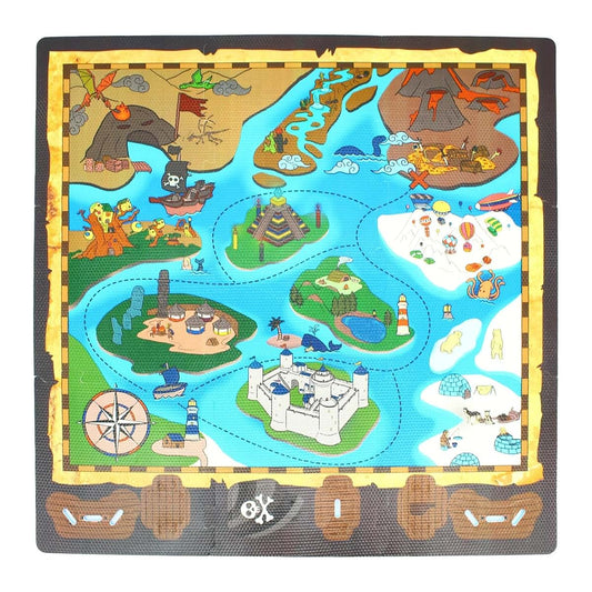 TriAction Toys Sunta Play Mat DIY Treasure Map and Ship | 9 Piece Set