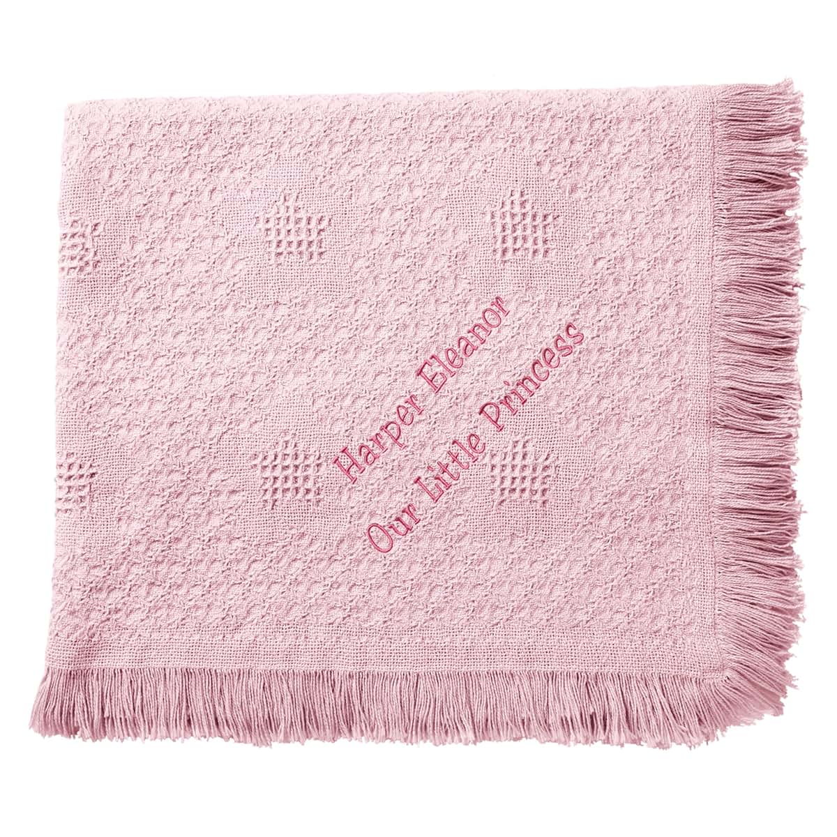 Let's Make Memories Personalized Honeycomb Baby Blanket, Pink