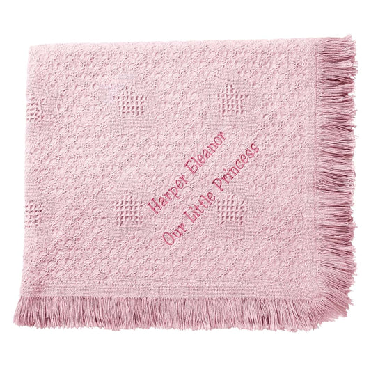 Let's Make Memories Personalized Honeycomb Baby Blanket, Pink