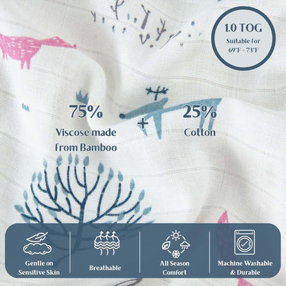 Coco Cuddle 1.0 TOG Bamboo Muslin Baby Sleep Sack, Size S (0-6 Months)