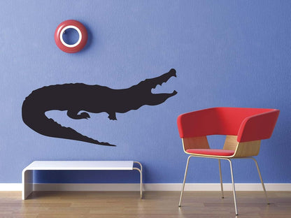 Giant Crocodile Silhouette Vinyl Wall Decal 30x30 Inch