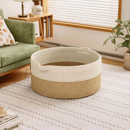 GOPAS Extra Large Blanket Basket, 25" x 16"