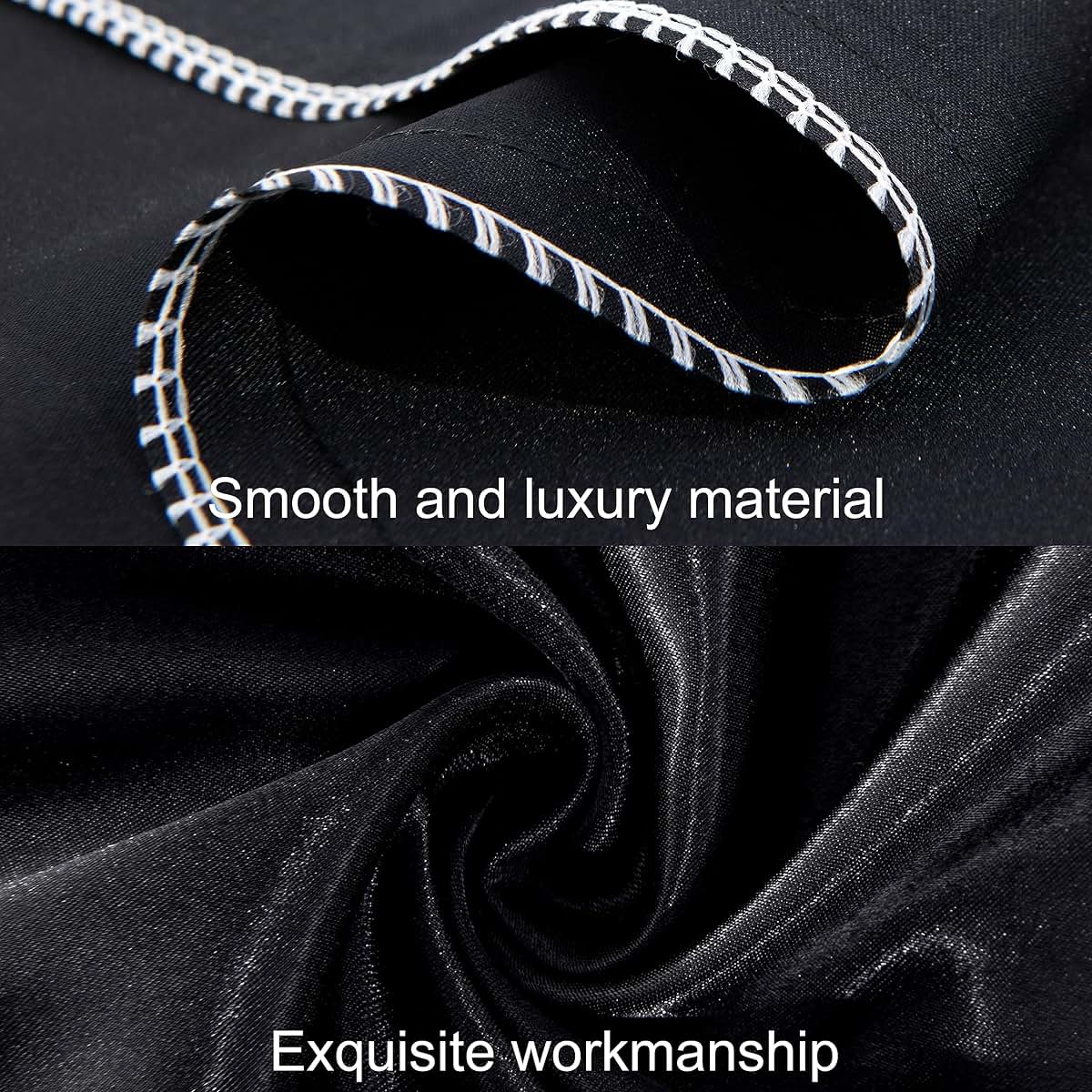 organictune Silk Satin Toddler Pillowcases 2-Pack Black