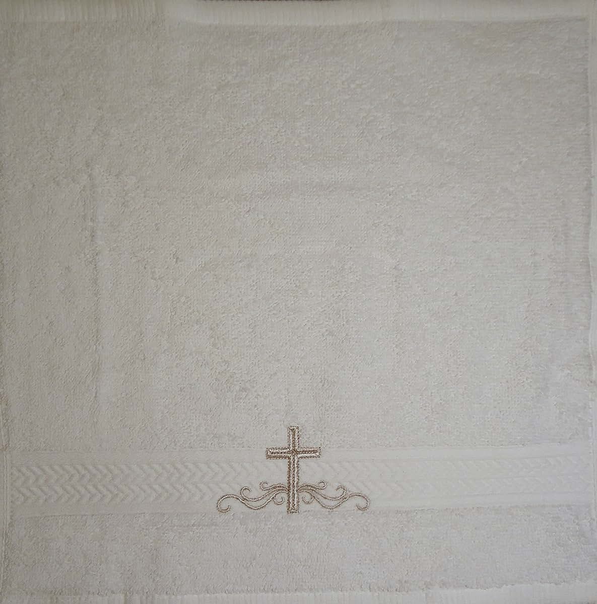 Integrity Designs Baby Baptism Terrycloth with Silver Cross