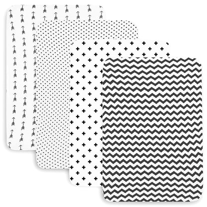 BaeBae Goods Pack n Play Sheets – Pack and Play Sheets 4 Pack – 100% Super Soft Jersey Knit Cotton Playard Mattress (photo 3)