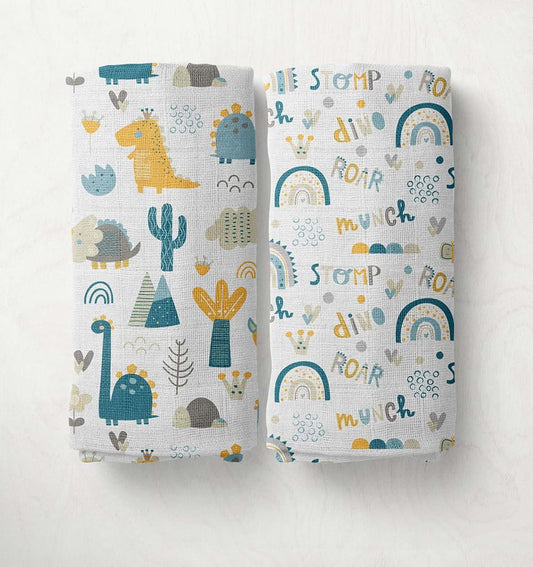 Bacati - Muslin Swaddle Blanket for Boys, Baby Receiving Blanket, Newborn Gift, Baby Shower Item, Wearable Swaddling