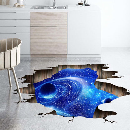 DTLIFEK 3D Galaxy Wall Decals Removable Universe Scene Blue Cosmic wall stickers Magic Milky Way Outer Space Dolphin