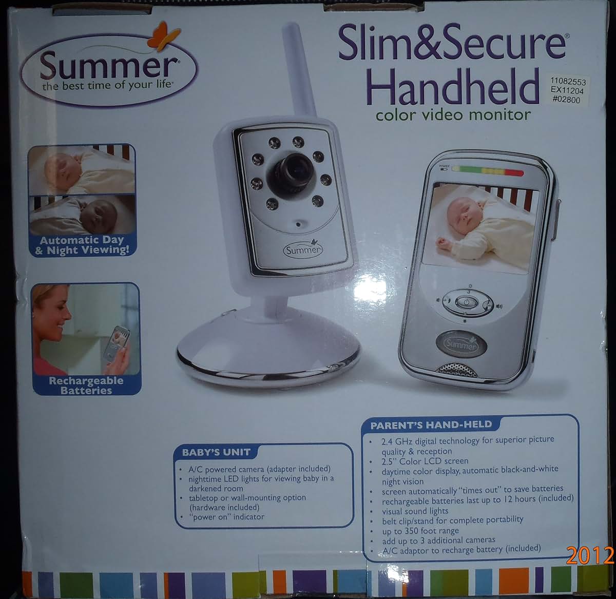 Summer Infant Slim & Secure Plus Handheld Color Video Baby Monitor & Camera - Silver