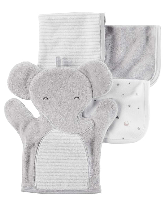 Carter Soap 4-Pack Elephant Washcloth Set