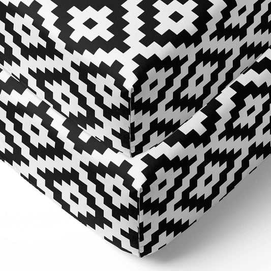 Bacati - 2 Pack Love Diamonds Aztec Neutral 100% Cotton Soft Breathable Percale 2 Pack Crib/Toddler Bed Fitted Sheets