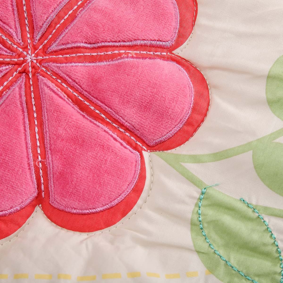 CribMATE Embroidery Flower Nursery Crib Comforter Blanket (photo 3)