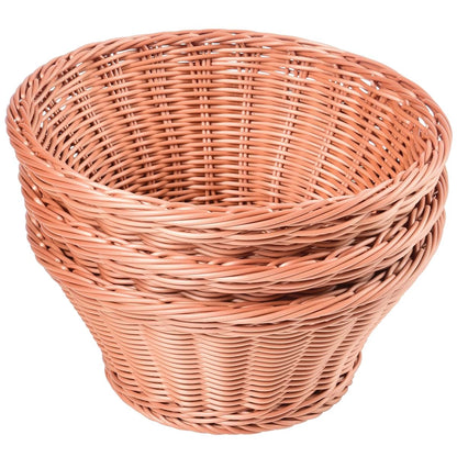 Constructive Playthings Round Plastic Wicker Storage Baskets, Set Of 3