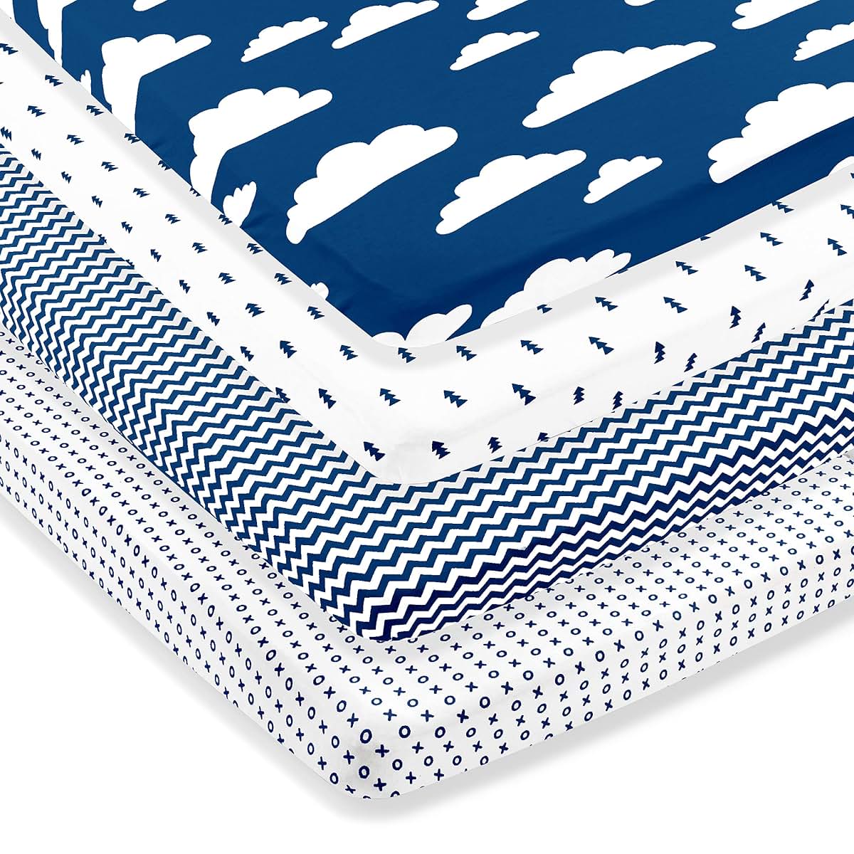 BaeBae Goods Pack N Play Sheets Set Of 4 Cotton White Playard Bedding