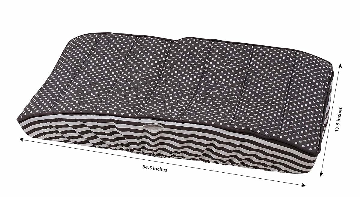 Bacati Elephants Unisex Pin Dots Diaper Changing Pad Cover, Grey (photo 2)
