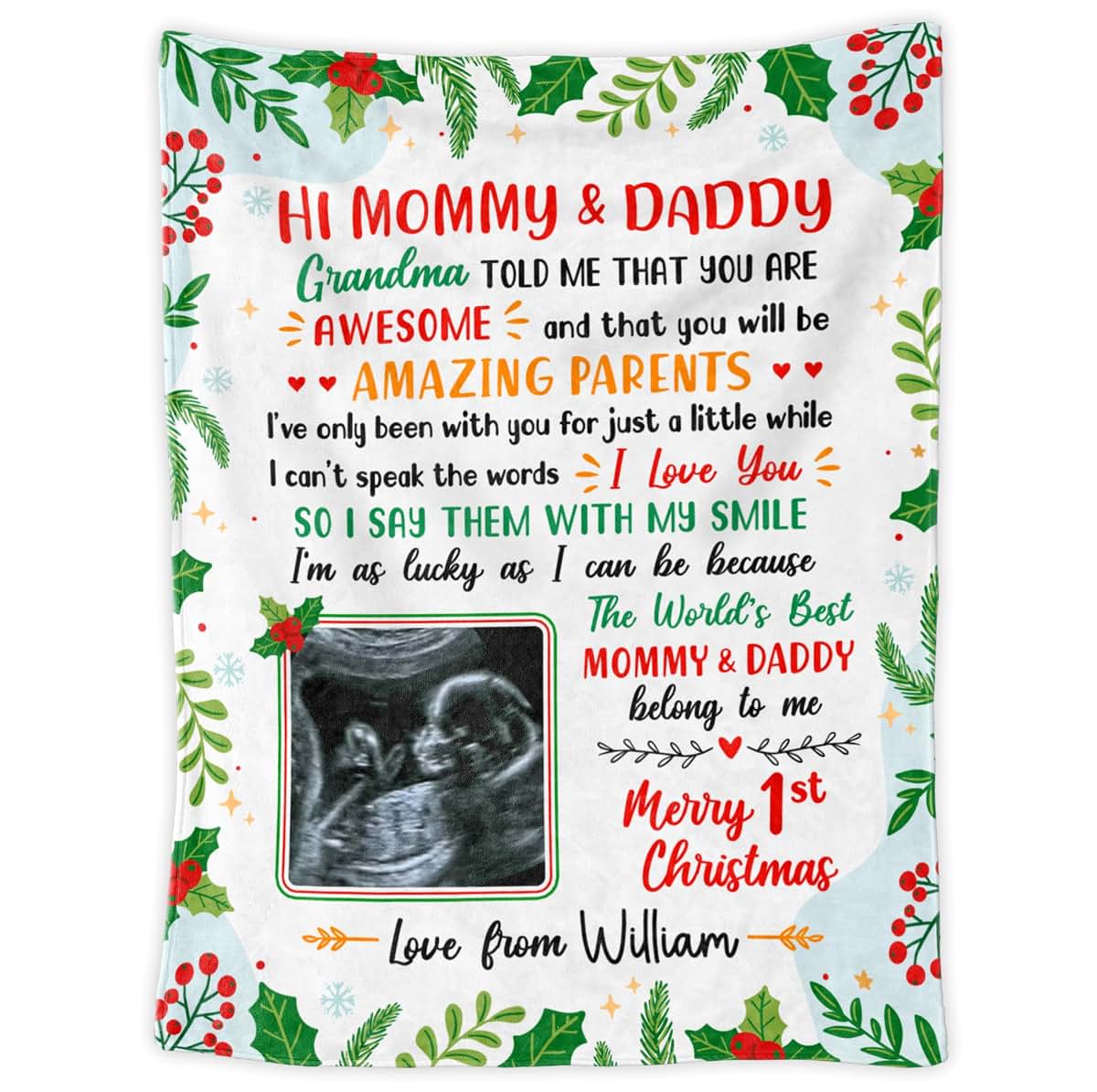 46Custom Personalized Blanket for Mommy Daddy from Baby Bump Grandma New Parents Gifts Grandma Told Me That You are