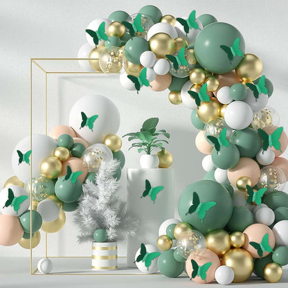BabyOneStop Glitter 3D Butterfly Wall Stickers In Dark Green
