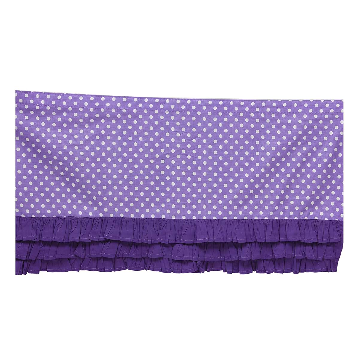 Bacati Mix N Match Ruffled Bottom Dots Crib Skirt, Purple, 13-Inch Drop