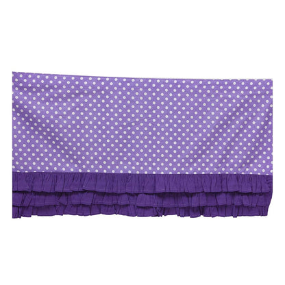 Bacati Mix N Match Ruffled Bottom Dots Crib Skirt, Purple, 13-Inch Drop