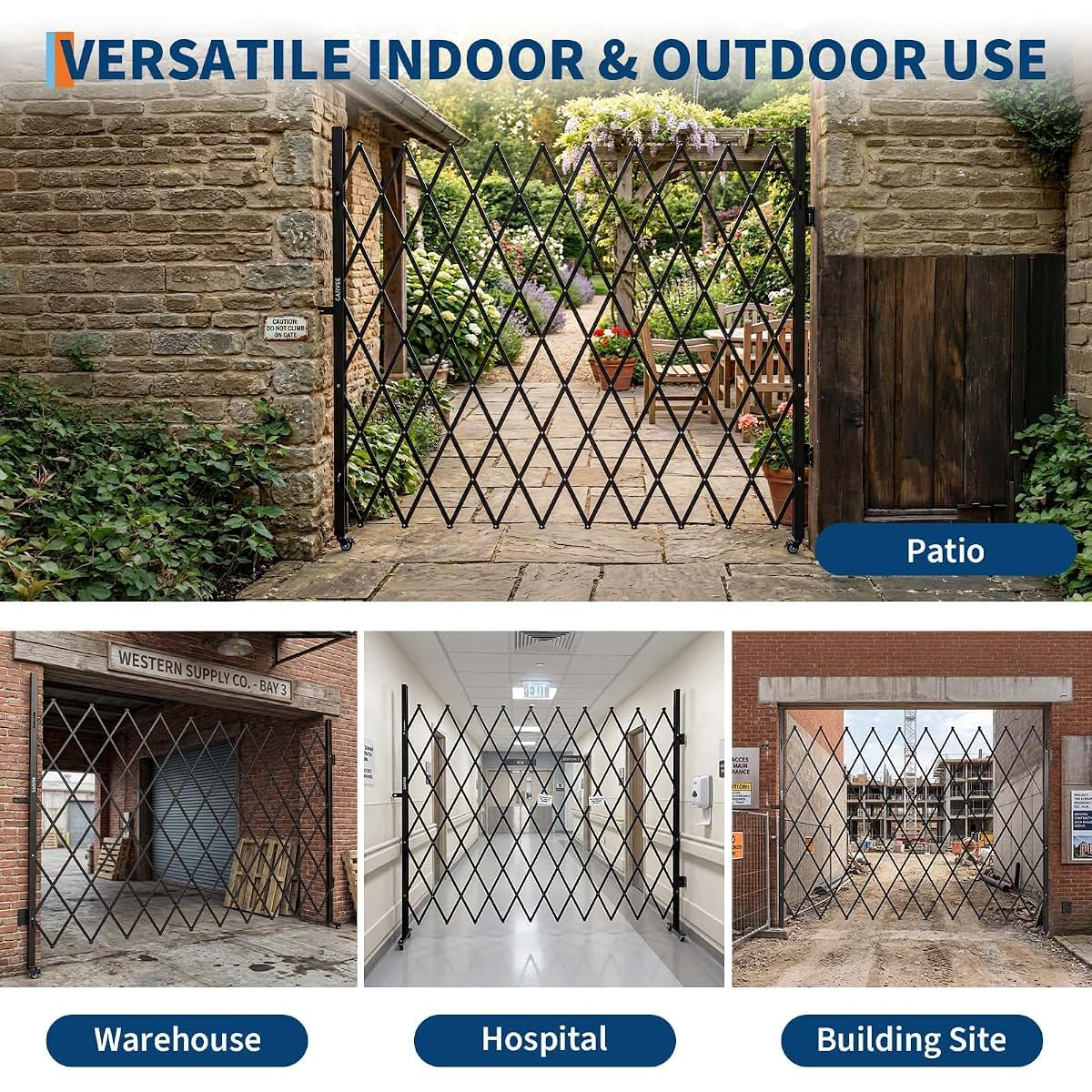 Hetoy Industrial Expandable Metal Barricade Portable Safety Barrier Gate (photo 3)