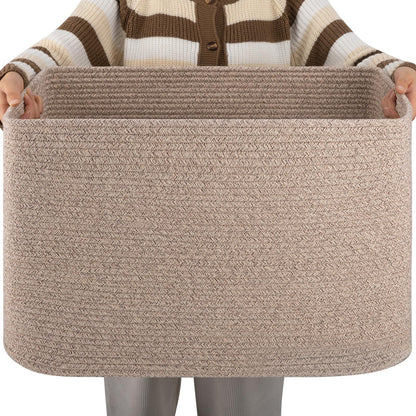 OIAHOMY Cotton Rectangle Blanket Basket