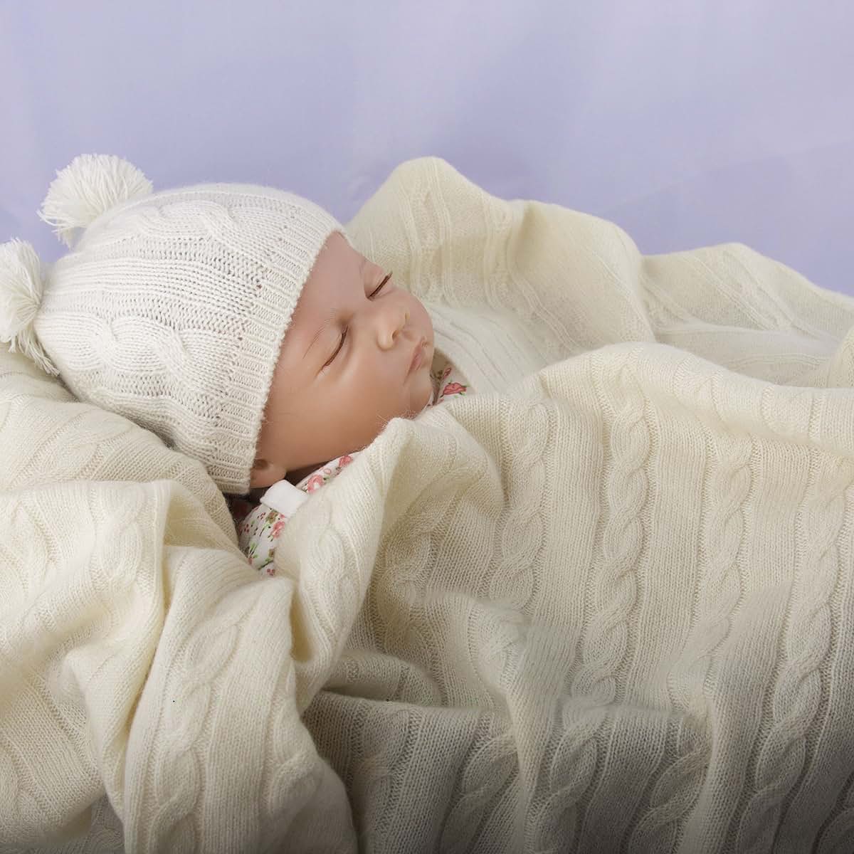 Lucky Bird Cashmere Baby Blanket, Cream (photo 2)