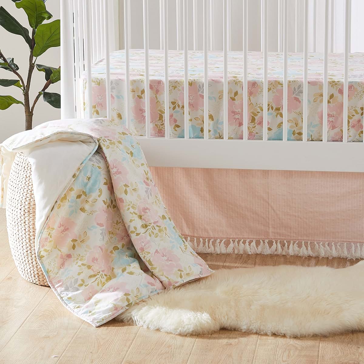 Levtex Amelia Baby Nest & Nod Bedding Set - Pink Cotton Crib Accessories