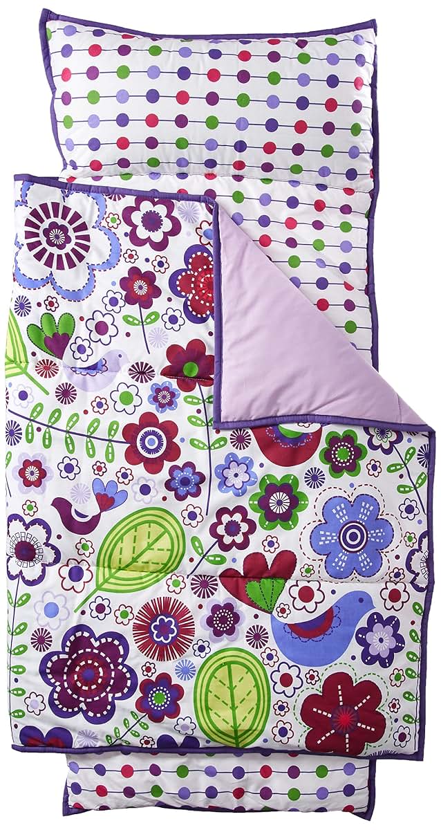 Bacati Botanical Sanctuary Multicolor Purple Soft Nap Mat