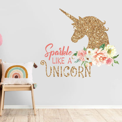 Kyle Cornhole Sparkle Gold Unicorn Wall Decals