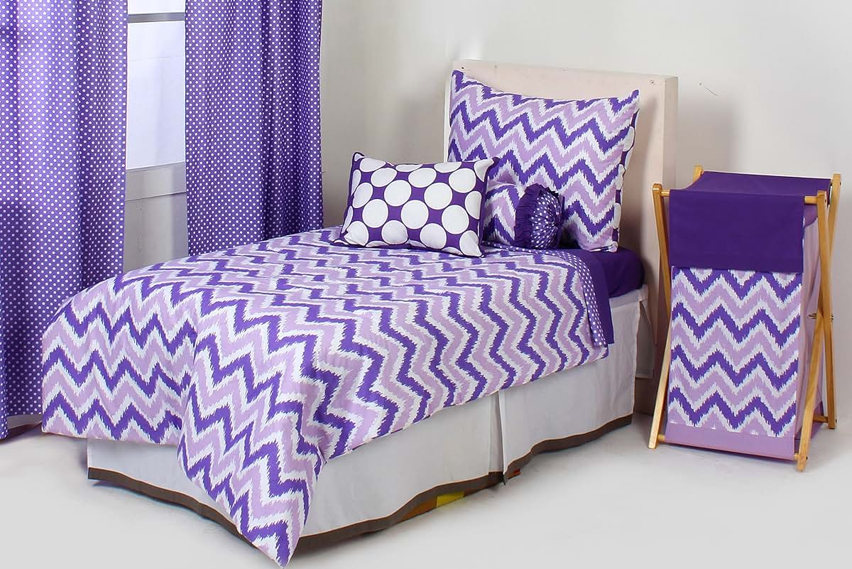 Bacati Mix N Match Zigzag Hamper In Purple (photo 3)
