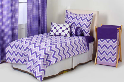 Bacati Mix N Match Zigzag Hamper In Purple (photo 3)